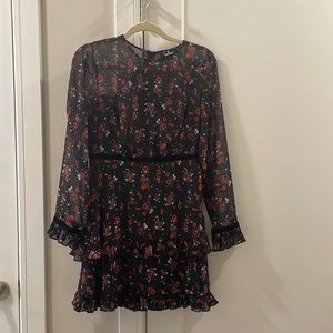 Lulus Black Floral Dress